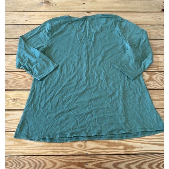 NEW Cuddl Duds Set of 2 3/4 Sleeve Tops Size Large Women’s Peach Ivy - Picture 3 of 10